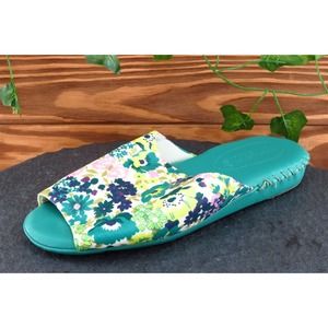 Pansy Sz 5.5 M Blue/Green Slide Synthetic‎ Women Sandals